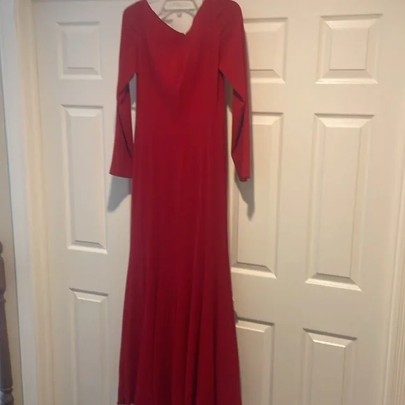 Badgley Mischka VINTAGE RED jersey gown size 8 - Picture 2 of 15